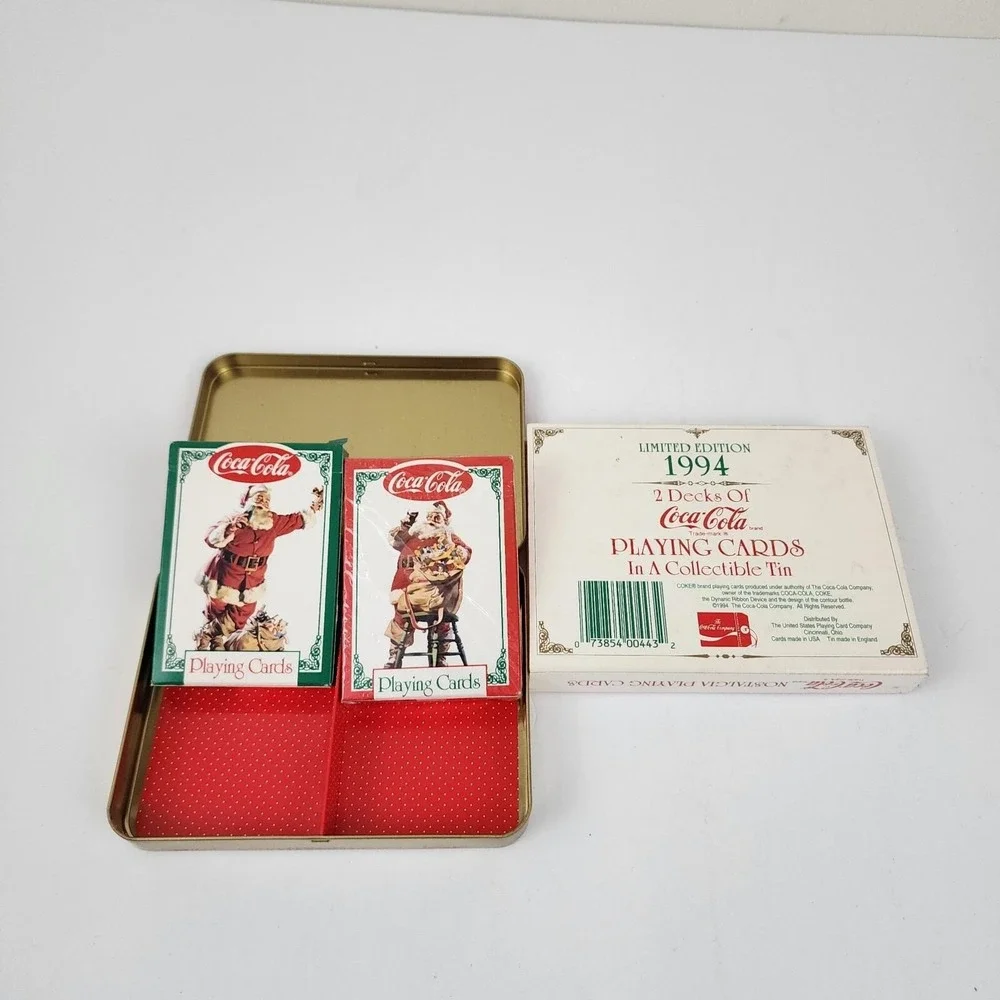 Coca Cola Santa Playing Cards 1994‎ Nostalgia Limited Edition Two Decks Tin
